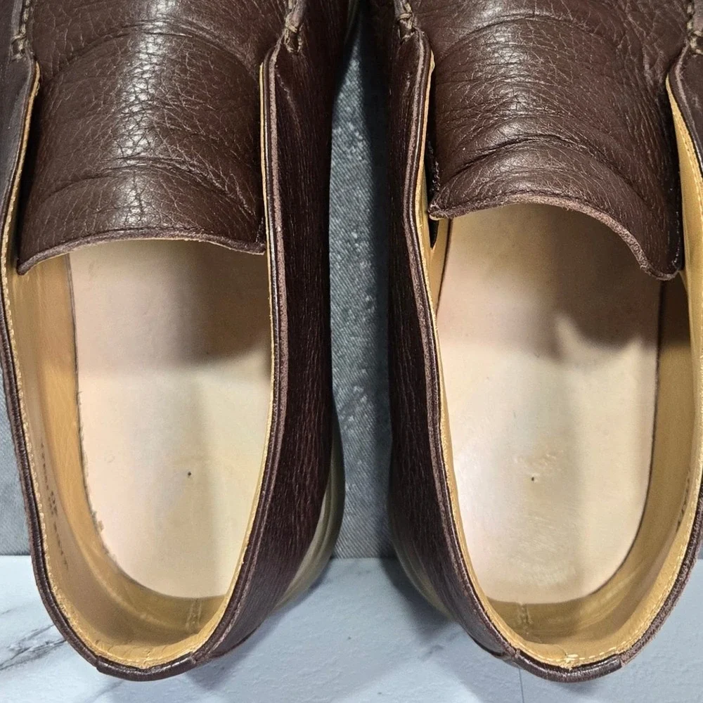 Loro Piana Open Walk Ankle Boots Mens 40/7 Brown Deerskin Leather Slip On Chukka